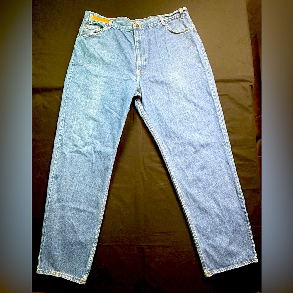 Wearguard Mens Blue Denim Jeans Solid 5 Pockets Button Zip Cotton Size 44x34